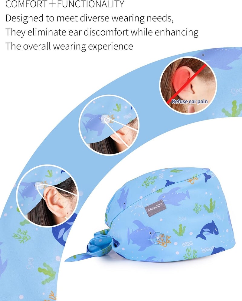 Kousenpu Store Scrub Caps for Men, Adjustable Surgical Cap, Breathable Medical Hat for Doctors, Nurses & Healthcare Professionals - Image 5